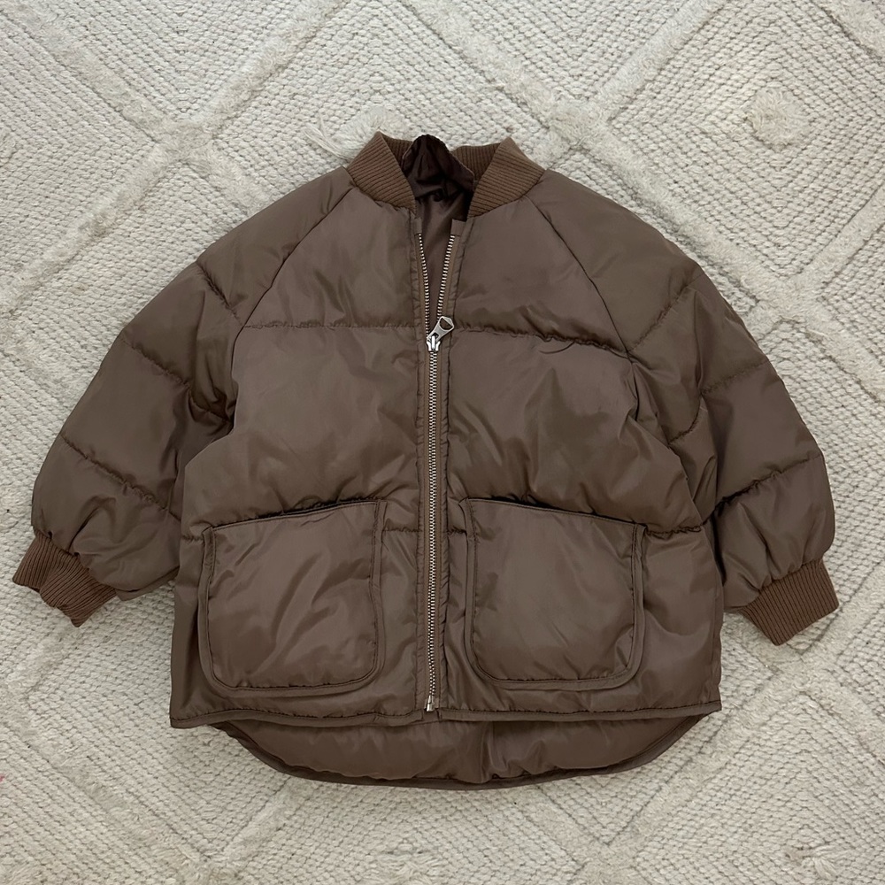 Zara Kids RIB TRIM PUFFER COAT 3-4T